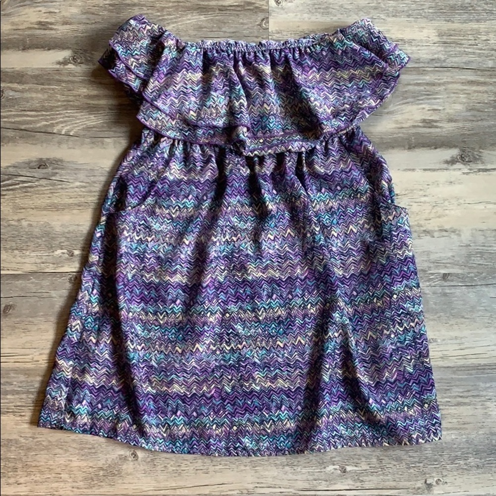 Women's Love Culture Strapless Ruffled Dress Large